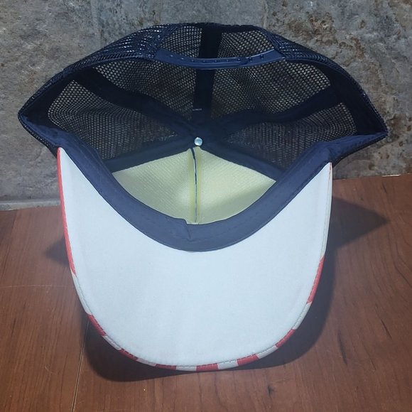 American Flag Hat Cap Stars and Stripes Red White Blue Mesh Back Snapback - Picture 2 of 11